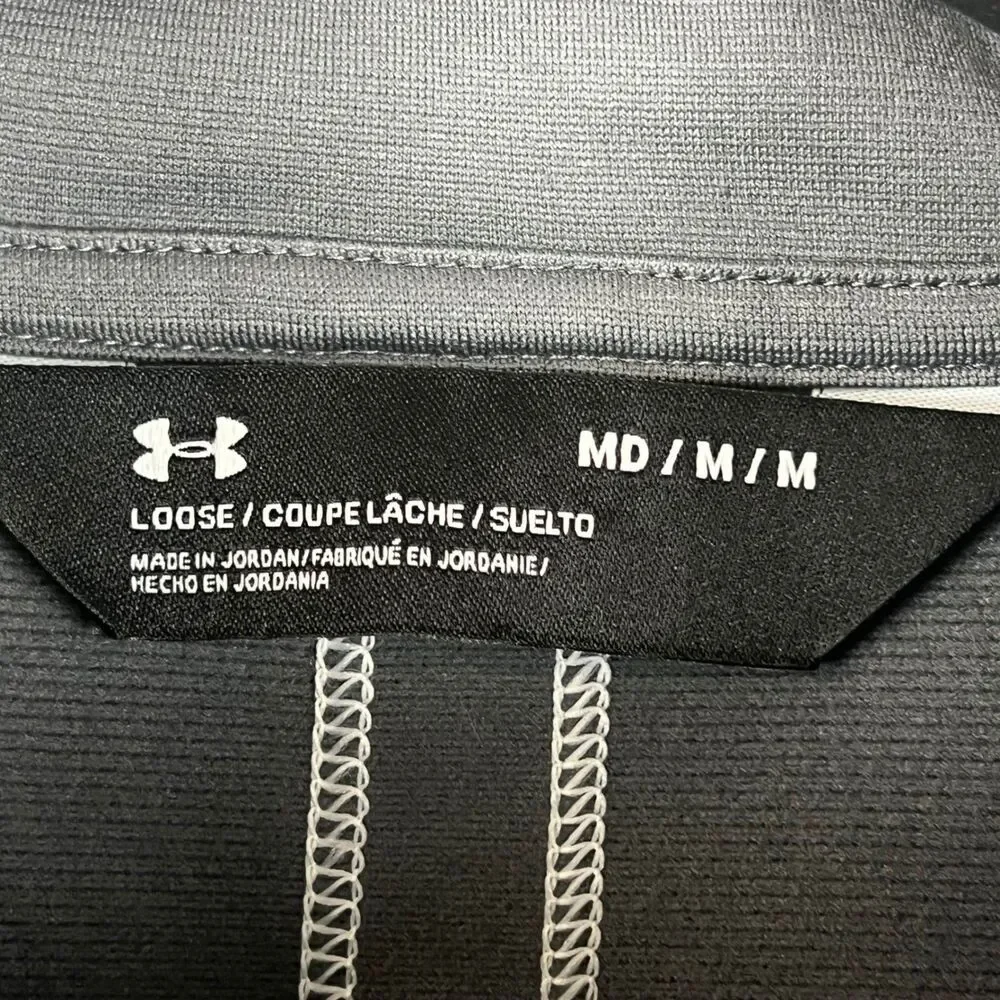 Under Armour Men's Loose Fit Gray 1/4 Zip Pullover Long Sleeve Athletic Shirt M - Picture 3 of 7